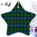MacKay Modern Tartan Ornament Star Ornament, Christmas Star Decorations, ceramic ornament, Plaid Star Ceramic Ornament, Christmas Ornament Decorations Gift