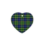 MacKellar Tartan Heart Ornaments, Christmas Tree Ornament, Plaid Christmas Ornaments, Ceramic Heart Christmas Tree Decoration, Christmas Ornament, Plaid Ornament, Tartan Ornament, Buffalo Plaid Ornament