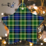 MacKellar Tartan Ornament Star Ornament, Christmas Star Decorations, ceramic ornament, Plaid Star Ceramic Ornament, Christmas Ornament Decorations Gift