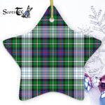 MacKenzie Dress Modern Tartan Ornament Star Ornament, Christmas Star Decorations, ceramic ornament, Plaid Star Ceramic Ornament, Christmas Ornament Decorations Gift