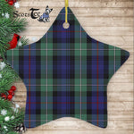 MacKenzie Modern Blue Tartan Ornament Star Ornament, Christmas Star Decorations, ceramic ornament, Plaid Star Ceramic Ornament, Christmas Ornament Decorations Gift