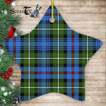 MacKenzie Tartan Ornament Star Ornament, Christmas Star Decorations, ceramic ornament, Plaid Star Ceramic Ornament, Christmas Ornament Decorations Gift