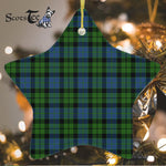 MacKie Tartan Ornament Star Ornament, Christmas Star Decorations, ceramic ornament, Plaid Star Ceramic Ornament, Christmas Ornament Decorations Gift