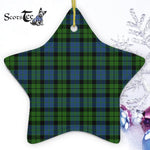 MacKie Tartan Ornament Star Ornament, Christmas Star Decorations, ceramic ornament, Plaid Star Ceramic Ornament, Christmas Ornament Decorations Gift