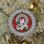 MacKinnon Tartan Ornament,  ceramic ornament, personalized christmas ornaments, christmas tree ornaments, christmas door decorations, Plaid Ornament, Tartan Ceramic Ornament