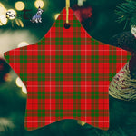 MacKinnon Tartan Ornament Star Ornament, Christmas Star Decorations, ceramic ornament, Plaid Star Ceramic Ornament, Christmas Ornament Decorations Gift