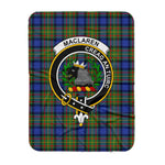 Scotstee Shop Tartan Plaid Blanket MacLaren Clan Crest Badge Scottish Tartan Plaid Sherpa Blanket