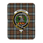 Scotstee Shop Tartan Plaid Blanket MacLaren Weathered Clan Crest Badge Scottish Tartan Plaid Sherpa Blanket