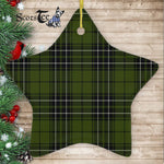 MacLean Hunting Tartan Ornament Star Ornament, Christmas Star Decorations, ceramic ornament, Plaid Star Ceramic Ornament, Christmas Ornament Decorations Gift