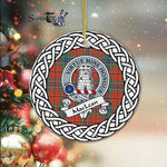 MacLean Tartan Ornament,  ceramic ornament, personalized christmas ornaments, christmas tree ornaments, christmas door decorations, Plaid Ornament, Tartan Ceramic Ornament