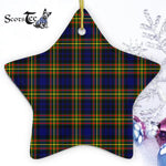 MacLellan Modern Tartan Ornament Star Ornament, Christmas Star Decorations, ceramic ornament, Plaid Star Ceramic Ornament, Christmas Ornament Decorations Gift