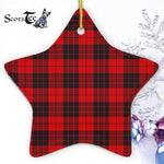 MacLeod Of Raasay Tartan Ornament Star Ornament, Christmas Star Decorations, ceramic ornament, Plaid Star Ceramic Ornament, Christmas Ornament Decorations Gift