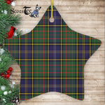 MacMillan Hunting Modern Tartan Ornament Star Ornament, Christmas Star Decorations, ceramic ornament, Plaid Star Ceramic Ornament, Christmas Ornament Decorations Gift