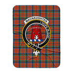 Scotstee Shop Tartan Plaid Blanket MacNaughton Ancient Clan Crest Badge Scottish Tartan Plaid Sherpa Blanket