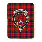 Scotstee Shop Tartan Plaid Blanket MacNaughton Clan Crest Badge Scottish Tartan Plaid Sherpa Blanket