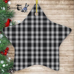 MacPhee Black Tartan Ornament Star Ornament, Christmas Star Decorations, ceramic ornament, Plaid Star Ceramic Ornament, Christmas Ornament Decorations Gift