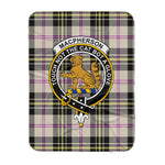 Scotstee Shop Tartan Plaid Blanket MacPherson Dress Ancient Clan Crest Badge Scottish Tartan Plaid Sherpa Blanket