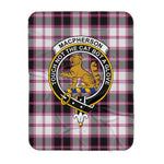 Scotstee Shop Tartan Plaid Blanket MacPherson Hunting Modern Clan Crest Badge Scottish Tartan Plaid Sherpa Blanket