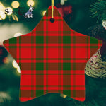 MacQuarrie Tartan Ornament Star Ornament, Christmas Star Decorations, ceramic ornament, Plaid Star Ceramic Ornament, Christmas Ornament Decorations Gift