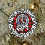 MacQueen Tartan Ornament,  ceramic ornament, personalized christmas ornaments, christmas tree ornaments, christmas door decorations, Plaid Ornament, Tartan Ceramic Ornament