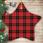 MacQueen Tartan Ornament Star Ornament, Christmas Star Decorations, ceramic ornament, Plaid Star Ceramic Ornament, Christmas Ornament Decorations Gift