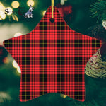 MacQueen Tartan Ornament Star Ornament, Christmas Star Decorations, ceramic ornament, Plaid Star Ceramic Ornament, Christmas Ornament Decorations Gift