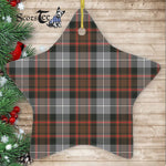 MacRae Hunting Weathered Tartan Ornament Star Ornament, Christmas Star Decorations, ceramic ornament, Plaid Star Ceramic Ornament, Christmas Ornament Decorations Gift