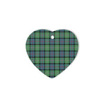 MacThomas Ancient Tartan Heart Ornaments, Christmas Tree Ornament, Plaid Christmas Ornaments, Ceramic Heart Christmas Tree Decoration, Christmas Ornament, Plaid Ornament, Tartan Ornament, Buffalo Plaid Ornament
