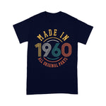 Made In 1960 Birthday Shirt Original Parts 60th Birthday Gift Vintage Funny Birthday Shirt - Scotstee Shop