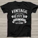 Made In 1977 Vintage 44th Birthday The Man Myth Legend Birthday Shirt - Scotstee Shop