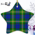 MaiTland Tartan Ornament Star Ornament, Christmas Star Decorations, ceramic ornament, Plaid Star Ceramic Ornament, Christmas Ornament Decorations Gift