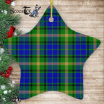 MaiTland Tartan Ornament Star Ornament, Christmas Star Decorations, ceramic ornament, Plaid Star Ceramic Ornament, Christmas Ornament Decorations Gift