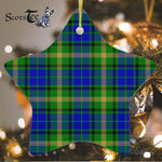 MaiTland Tartan Ornament Star Ornament, Christmas Star Decorations, ceramic ornament, Plaid Star Ceramic Ornament, Christmas Ornament Decorations Gift