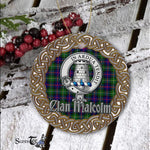 MalColm Celtic Circle Plaid Ornament Gift. Christmas Tree Ornament Tartan Ornament Great Christmas Ornaments Gift - Scotstee Shop