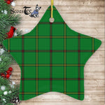 Mar Hunting Tartan Ornament Star Ornament, Christmas Star Decorations, ceramic ornament, Plaid Star Ceramic Ornament, Christmas Ornament Decorations Gift