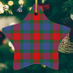 Mar Tartan Ornament Star Ornament, Christmas Star Decorations, ceramic ornament, Plaid Star Ceramic Ornament, Christmas Ornament Decorations Gift