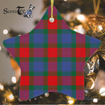 Mar Tartan Ornament Star Ornament, Christmas Star Decorations, ceramic ornament, Plaid Star Ceramic Ornament, Christmas Ornament Decorations Gift