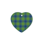 Marjoribanks Ancient Tartan Heart Ornaments, Christmas Tree Ornament, Plaid Christmas Ornaments, Ceramic Heart Christmas Tree Decoration, Christmas Ornament, Plaid Ornament, Tartan Ornament, Buffalo Plaid Ornament