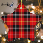 Marjoribanks Tartan Ornament Star Ornament, Christmas Star Decorations, ceramic ornament, Plaid Star Ceramic Ornament, Christmas Ornament Decorations Gift
