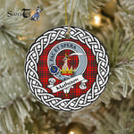 Matheson Tartan Ornament,  ceramic ornament, personalized christmas ornaments, christmas tree ornaments, christmas door decorations, Plaid Ornament, Tartan Ceramic Ornament