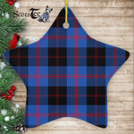 Maule Modem Tartan Ornament Star Ornament, Christmas Star Decorations, ceramic ornament, Plaid Star Ceramic Ornament, Christmas Ornament Decorations Gift