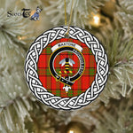Maxton Tartan Ornament,  ceramic ornament, personalized christmas ornaments, christmas tree ornaments, christmas door decorations, Plaid Ornament, Tartan Ceramic Ornament