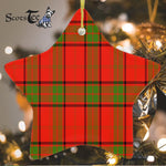 Maxton Tartan Ornament Star Ornament, Christmas Star Decorations, ceramic ornament, Plaid Star Ceramic Ornament, Christmas Ornament Decorations Gift