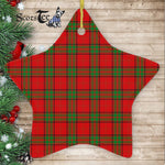 Maxwell Red Tartan Ornament Star Ornament, Christmas Star Decorations, ceramic ornament, Plaid Star Ceramic Ornament, Christmas Ornament Decorations Gift