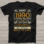 May 1990 Vintage 31 Years Old 31st Birthday Gift Family Birthday Shirt - Scotstee Shop