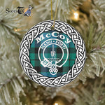 McCoy Tartan Ornament,  ceramic ornament, personalized christmas ornaments, christmas tree ornaments, christmas door decorations, Plaid Ornament, Tartan Ceramic Ornament