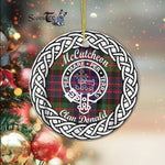 McCutcheon Tartan Ornament,  ceramic ornament, personalized christmas ornaments, christmas tree ornaments, christmas door decorations, Plaid Ornament, Tartan Ceramic Ornament