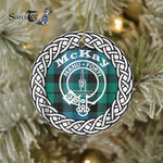 McKay Tartan Ornament,  ceramic ornament, personalized christmas ornaments, christmas tree ornaments, christmas door decorations, Plaid Ornament, Tartan Ceramic Ornament