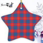 McKerrell Red Tartan Ornament Star Ornament, Christmas Star Decorations, ceramic ornament, Plaid Star Ceramic Ornament, Christmas Ornament Decorations Gift