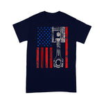 Mechanic Dad Shirt American Flag Piston Muscle Car Patriotic Vintage Father's Day Shirt - Scotstee Shop